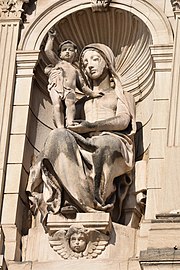 La Vierge à l’Enfant (1882), façade de l'église Notre-Dame Saint-Vincent.