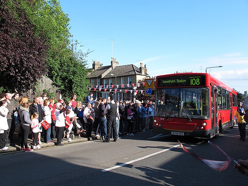 File:Cheering on the bus - geograph.org.uk - 3052962.jpg