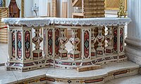 Marble balustrade in the Saint Cajetan church in Brescia.