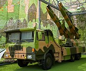 A KS-1A mobile surface-to-air missile (SAM) launcher vehicle