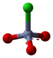 Modello a sfera e bastoncino dell'anione clorocromato