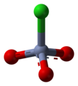 Ball-and-stick-model van het chloorchromaatanion