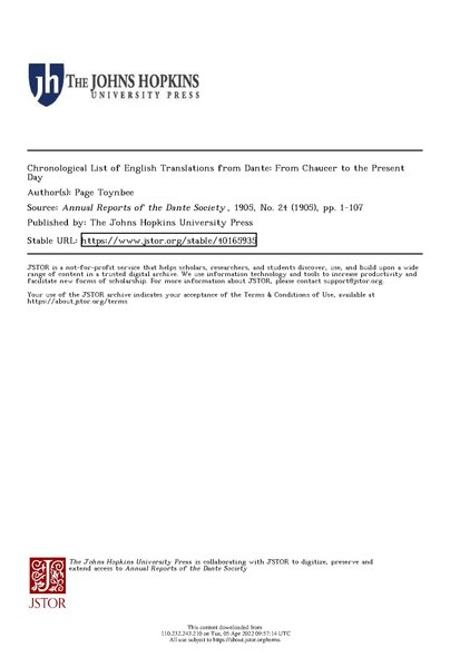 File:Chronological List of English Translations from Dante, From Chaucer to the present day (Toynbee, 1905).pdf