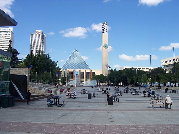 Churchill Square is a major public square in Downtown Edmonton.