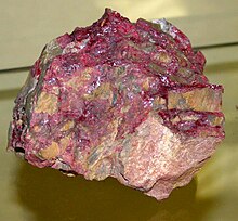 Cinnabar (red portion of specimen) from Nevada, US. Cinnabar09.jpg