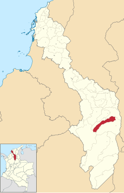 Posizione del comune e la città di Arenal del Sur presso il Dipartimento Bolívar della Colombia