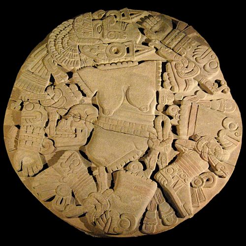 Disk depicting a dismembered Coyolxauhqui which was found during construction in 1978