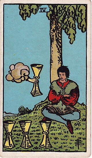 <span class="mw-page-title-main">Four of Cups</span> Tarot card of the Minor Arcana