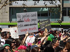 Marcha por el Día Internacional de la mujer de 2020, en Santiago de Chile.