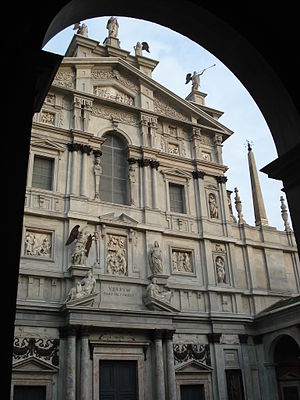 Facade. DSC03178 Milano - Santa Maria dei Miracoli - Facciata dal chiostrino - Foto Giovanni Dall'Orto 10-feb-2007.jpg