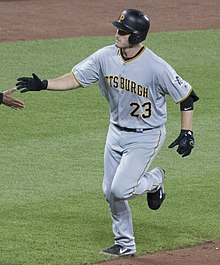 Cardinals third baseman David Freese experienced a torrid hitting streak in the postseason, being named NLCS MVP in 2011. David Freese in 2017 (35019886161).jpg