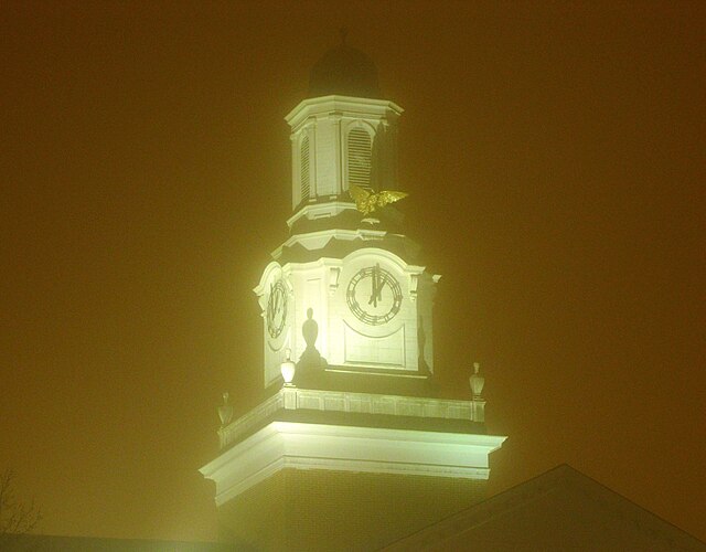 Derryberry Hall clock tower.