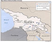 Kart over Georgia, som indikerer forsvarsanlegg