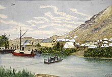 A painting of the Waihou River, entitled Dibsell's Landing, by John Philemon Backhouse