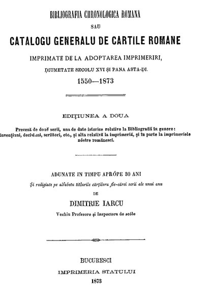 File:Dimitrie Iarcu - Bibliografia Chronologică Română sau Catalogu generalu de cărțile române imprimate de la adoptarea imprimeriri, dziumetate seco.pdf