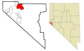 Douglas County Nevada Incorporated and Unincorporated areas Johnson Lane Highlighted.svg