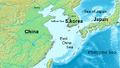 东海地图 Map of the East China Sea Carte de la Mer de Chine orientale
