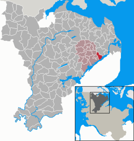 Poziția Ekenis pe harta districtului Schleswig-Flensburg