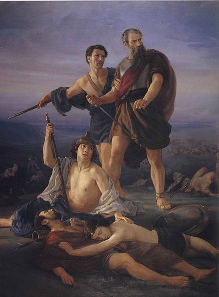 "Death of King Saul", 1848 by Elie Marcuse (Germany and France, 1817–1902)