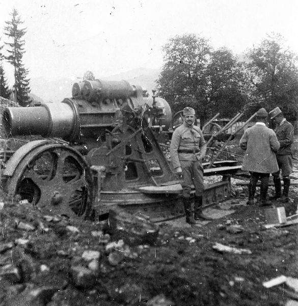 File:Első világháború, Skoda 30,5 Mörser mozsárágyú az olasz fronton. Fortepan 15485.jpg
