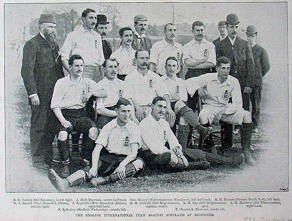 The England team before a match against Scotland at Richmond in 1893