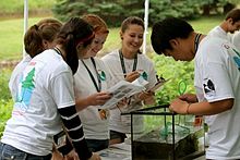 Aquatic Ecology Testing at the 2011 Envirothon Competition. Envirothon Aquatic Ecology Test.jpg