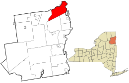 Emplacement dans le comté d'Essex et dans l'État de New York