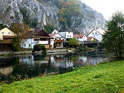 The river Altmühl in Essing