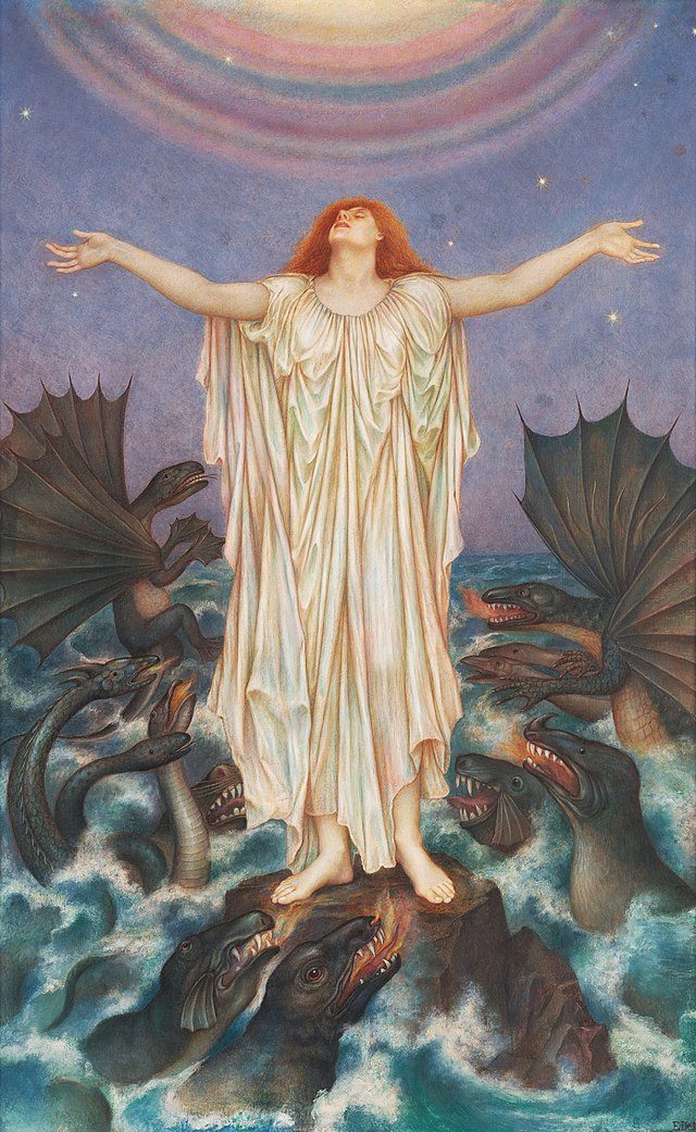 油絵 Evelyn de Morgan_ ボレアスとオリチア MA1989-