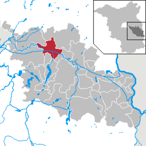 Poziția orașului Fürstenwalde/Spree pe harta districtului Oder-Spree