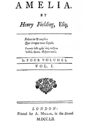 <i>Amelia</i> (novel) Novel by Henry Fielding