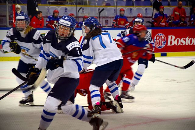 Finland against Russia in 2015 world championships