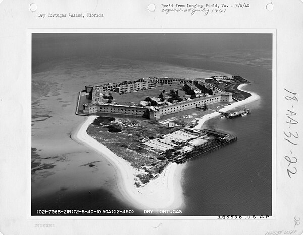 Aerial view of the fort in 1940