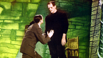 Colin Clive and Karloff in Frankenstein (1931)