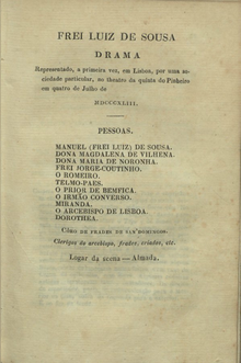 Фрей Луис де Соуза, Dramatis person (1844) .png