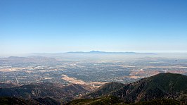 San Bernardino Valley gezien vanuit de San Bernardino Mountains, kijkend naar het zuiden.