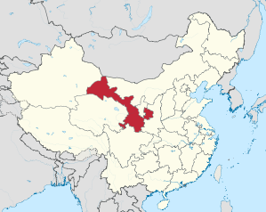 Gānsù Shěng elhelyezkedése Kínában