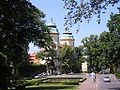 English: The gate building and a parking Polski: Budynek bramny i parking