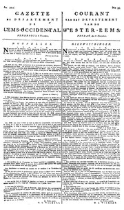 Miniatuur voor Bestand:Gazette du département de l'Ems occidental = Courant van het departement van de Wester Eems 08-11-1811 (IA ddd 010170942 mpeg21).pdf