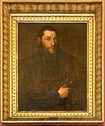 Girolamo da carpi, portrait d'un homme avec des gants à la main, ca.1550 jpg