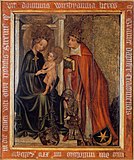 Epitafium Wierzbięty z Branic, autor nieznany (ok. 1425). Na dole herb Gryf i Leliwa