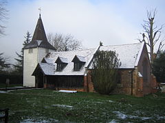 کلیسای Greensted با برف. JPG