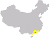 Location of Guangzhou in China