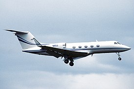 Gulfstream III van Avjet Corporation, een soortgelijk vliegtuig dat neerstortte