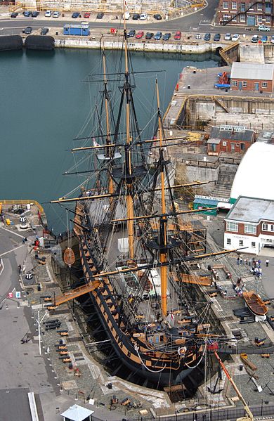 File:HMS Victory viewed from a helicopter. MOD 45145664.jpg