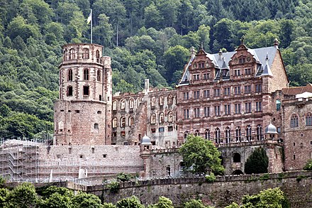 Front facade of Heidelberg Castle