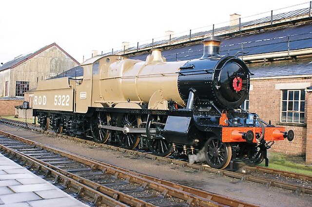 5322 preserved in WWI Railway Operating Division khaki livery
