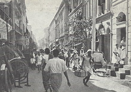 Indians on 39th Street, Rangoon, leaving Burma in the wake of the Japanese bombing December 1941
