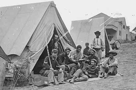Members of the 71st New York Infantry at Camp Douglas, 1861