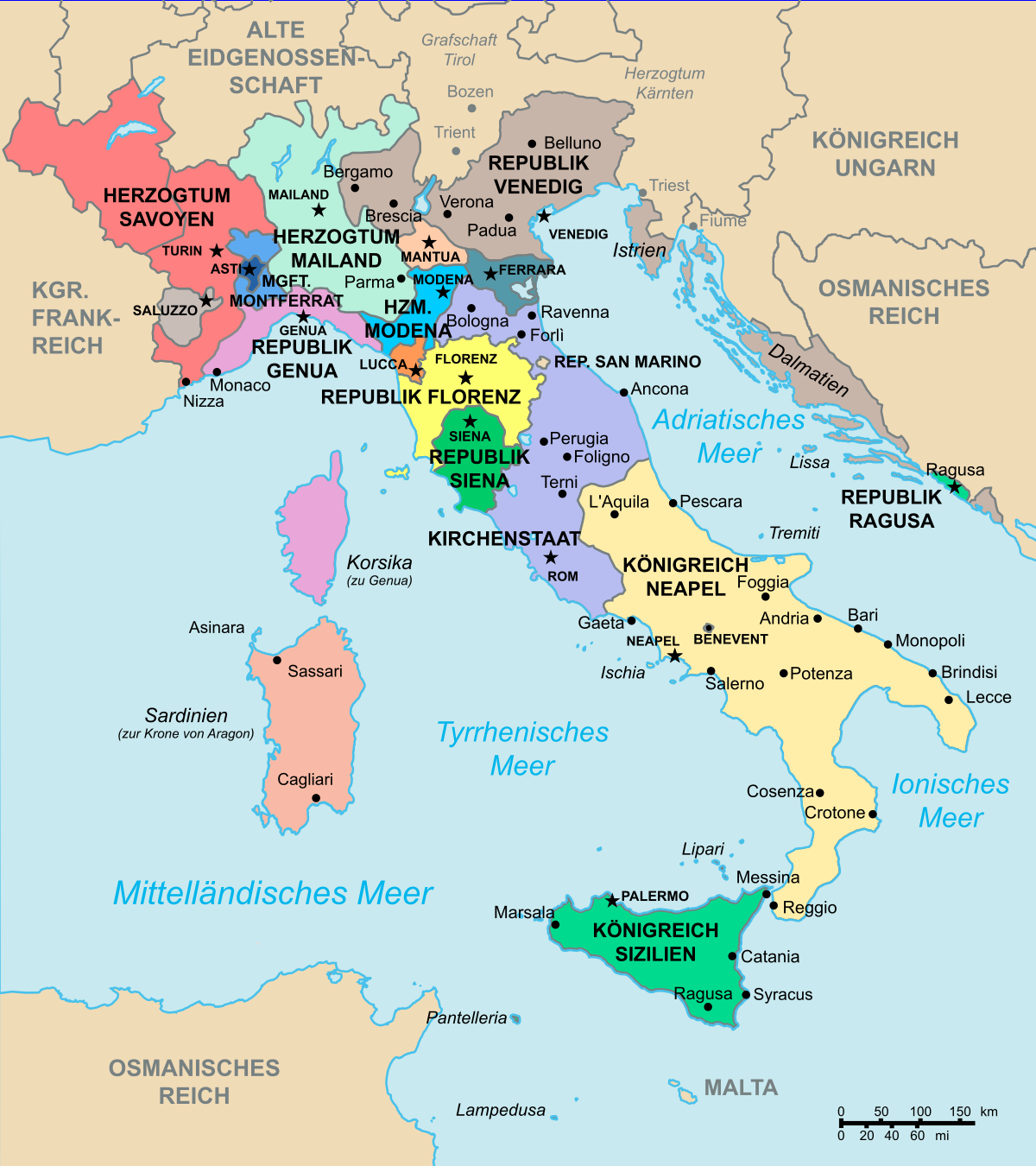 frankreich italien karte Italienische Kriege Wikipedia frankreich italien karte